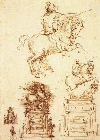 Leonardo  Da Vinci Study for the Trivulzio Equestrian Monument France oil painting art